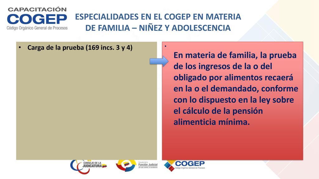 ESPECIALIDADES EN EL COGEP EN MATERIA DE FAMILIA – NIÑEZ Y ADOLESCENCIA