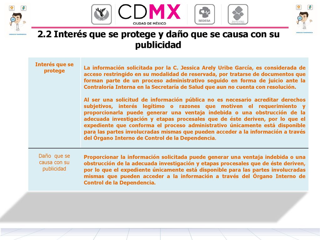 2.2 Interés que se protege y daño que se causa con su publicidad