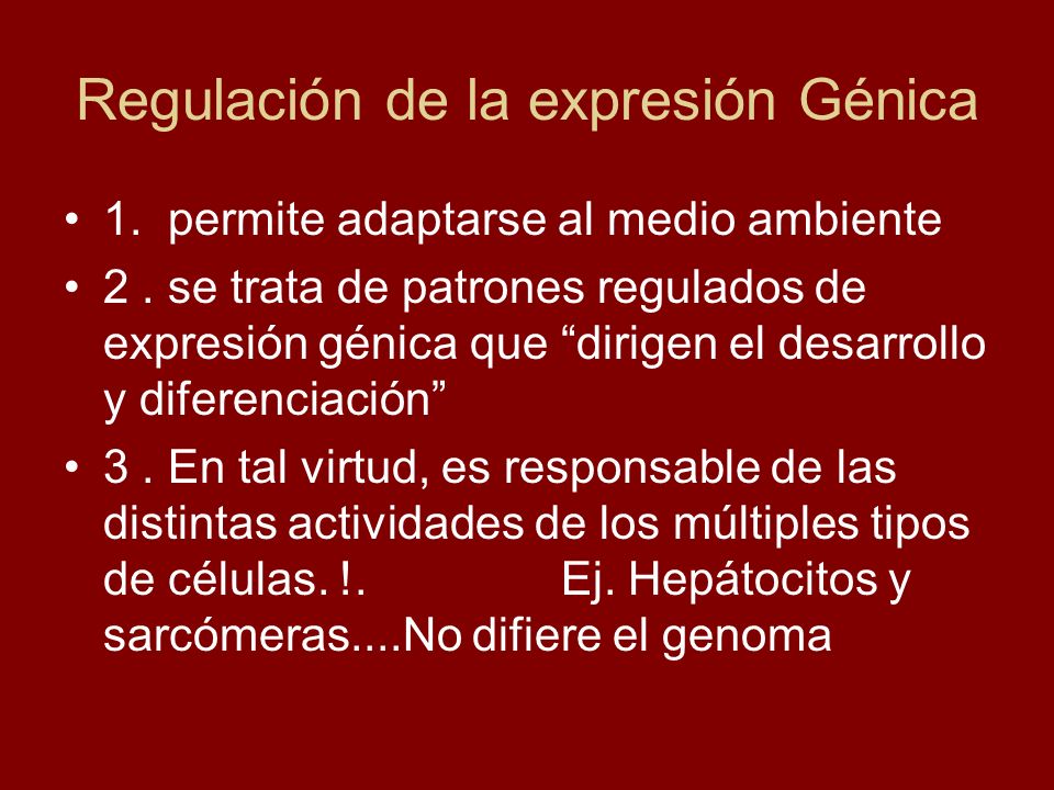 Regulación de la expresión Génica