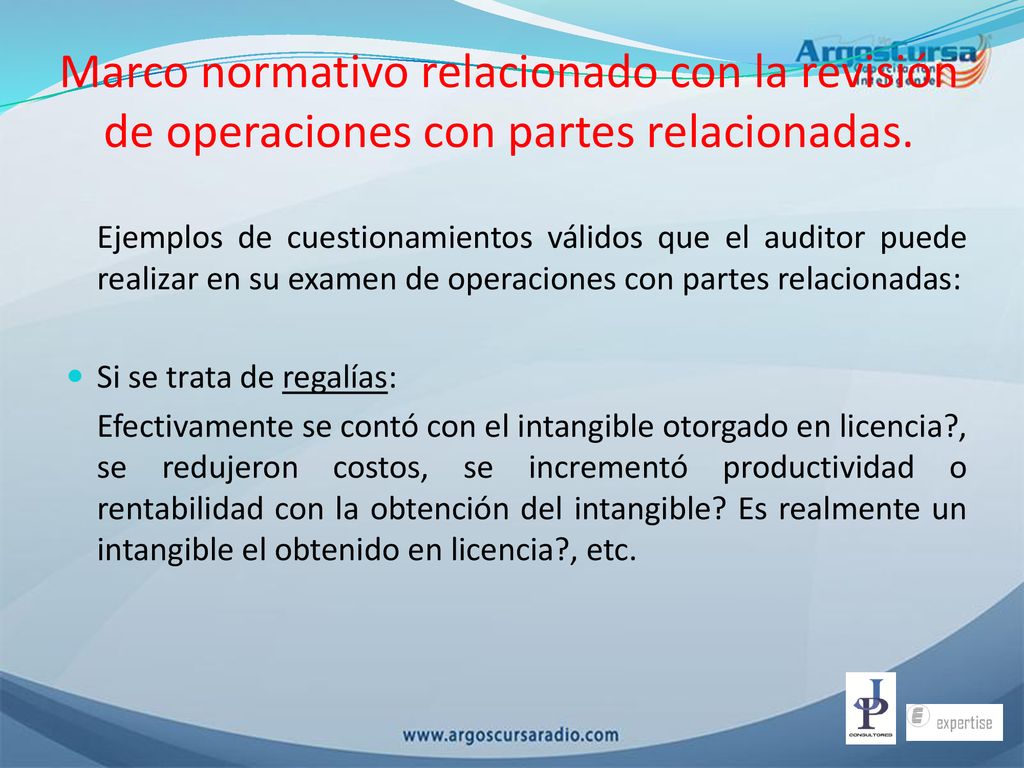 Marco normativo relacionado con la revisión de operaciones con partes relacionadas.