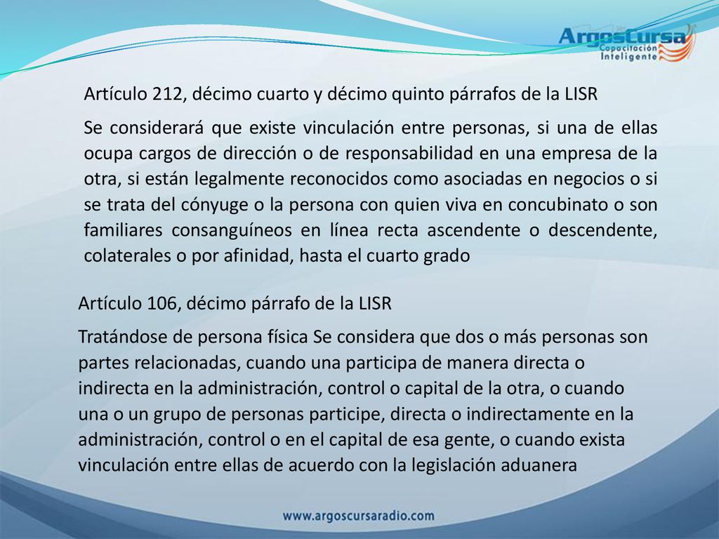 Artículo 212, décimo cuarto y décimo quinto párrafos de la LISR