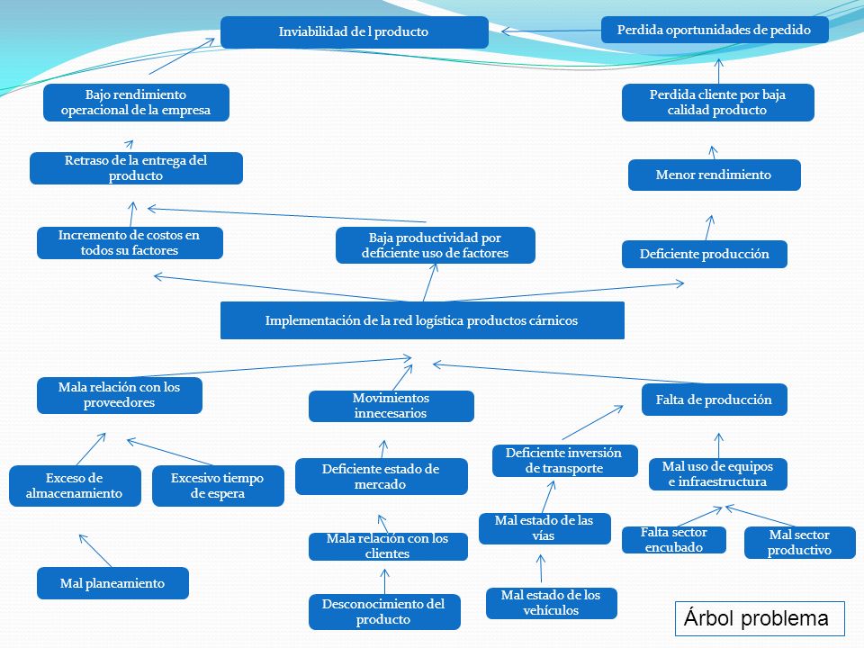 Árbol problema Inviabilidad de l producto