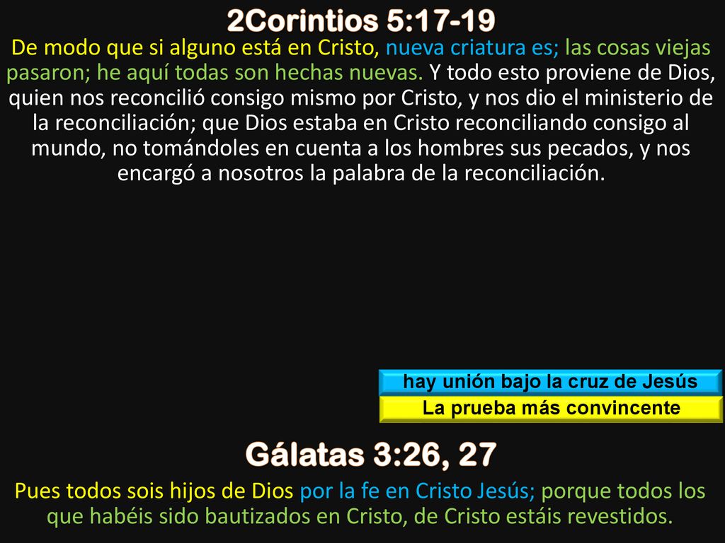 hay unión bajo la cruz de Jesús La prueba más convincente