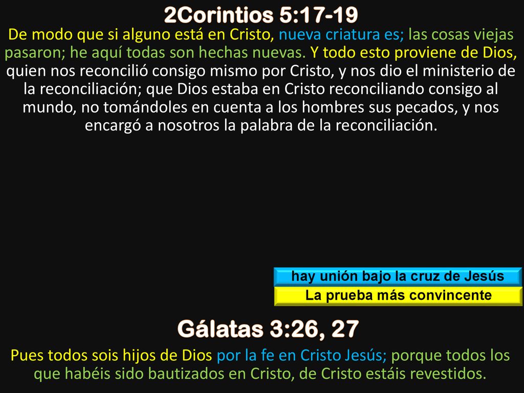 hay unión bajo la cruz de Jesús La prueba más convincente