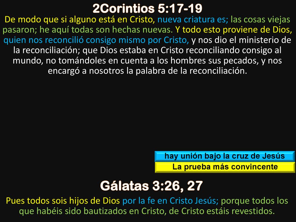hay unión bajo la cruz de Jesús La prueba más convincente