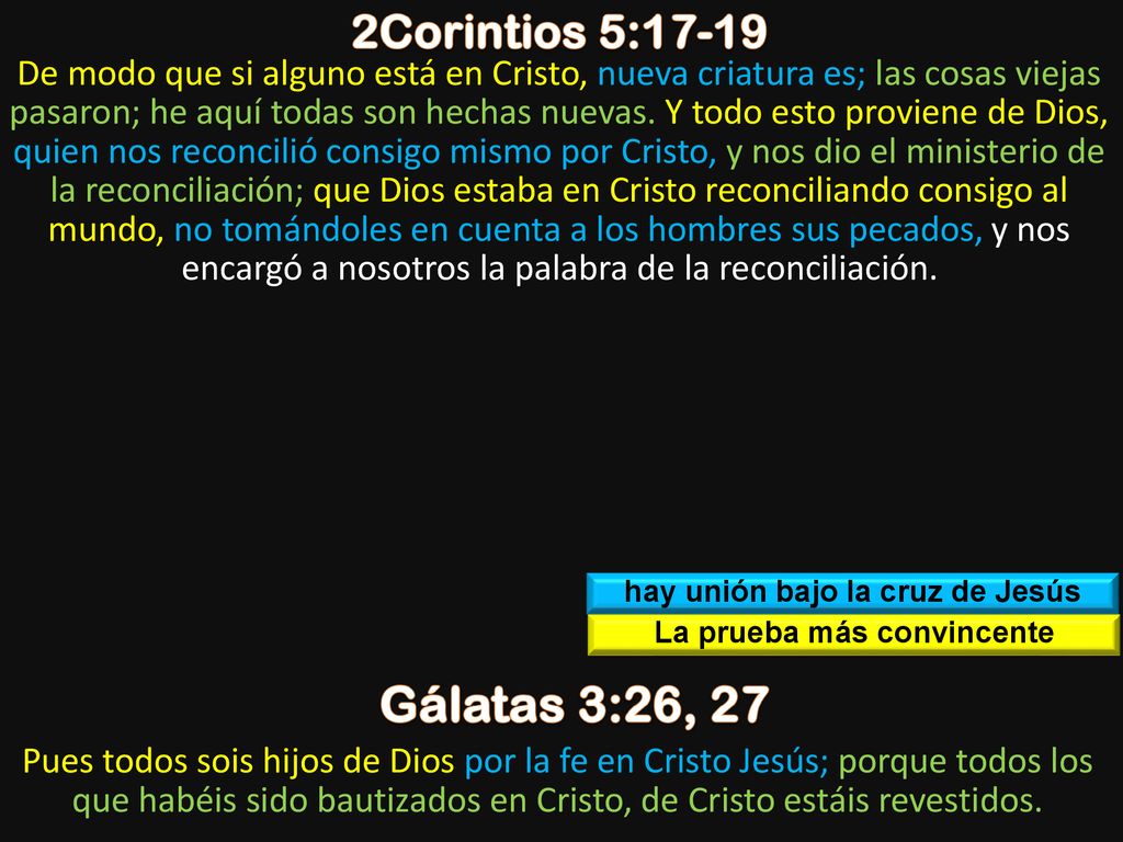 hay unión bajo la cruz de Jesús La prueba más convincente