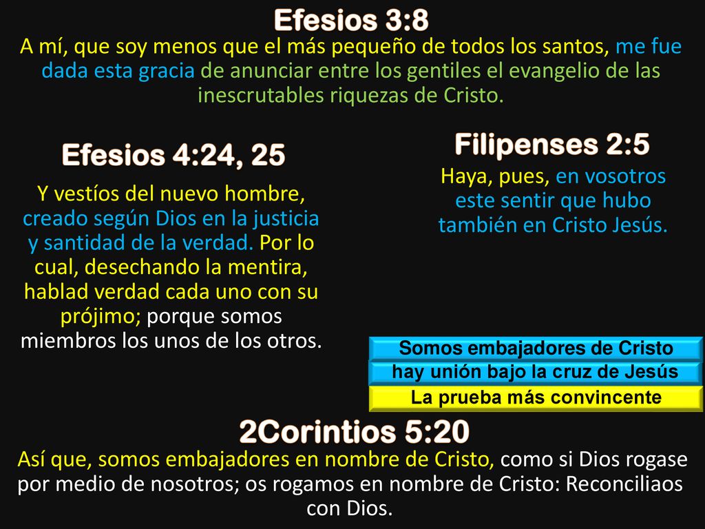 2Corintios 5:20 Efesios 3:8 Filipenses 2:5 Efesios 4:24, 25