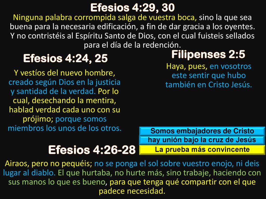 Efesios 4:26-28 Efesios 4:29, 30 Filipenses 2:5 Efesios 4:24, 25