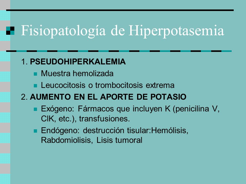 Fisiopatología de Hiperpotasemia