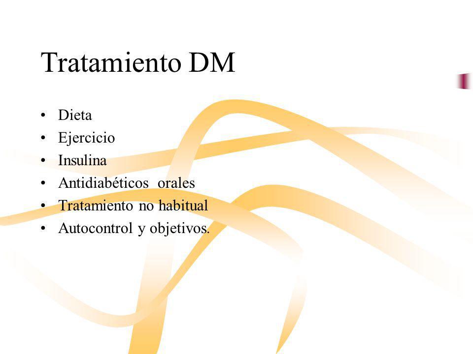Tratamiento DM Dieta Ejercicio Insulina Antidiabéticos orales