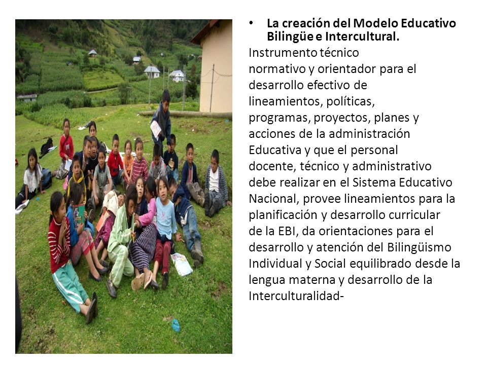 La creación del Modelo Educativo Bilingüe e Intercultural.