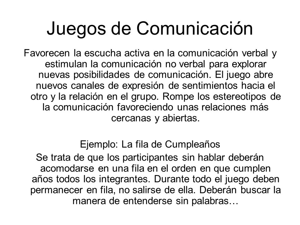 Juegos de Comunicación