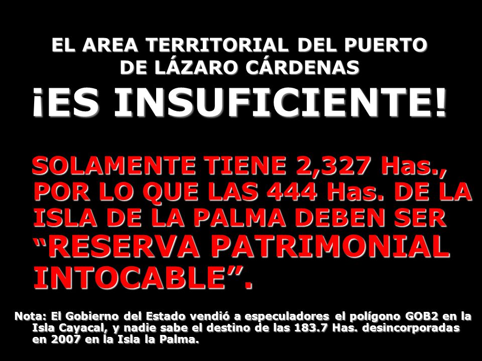 EL AREA TERRITORIAL DEL PUERTO DE LÁZARO CÁRDENAS ¡ES INSUFICIENTE!