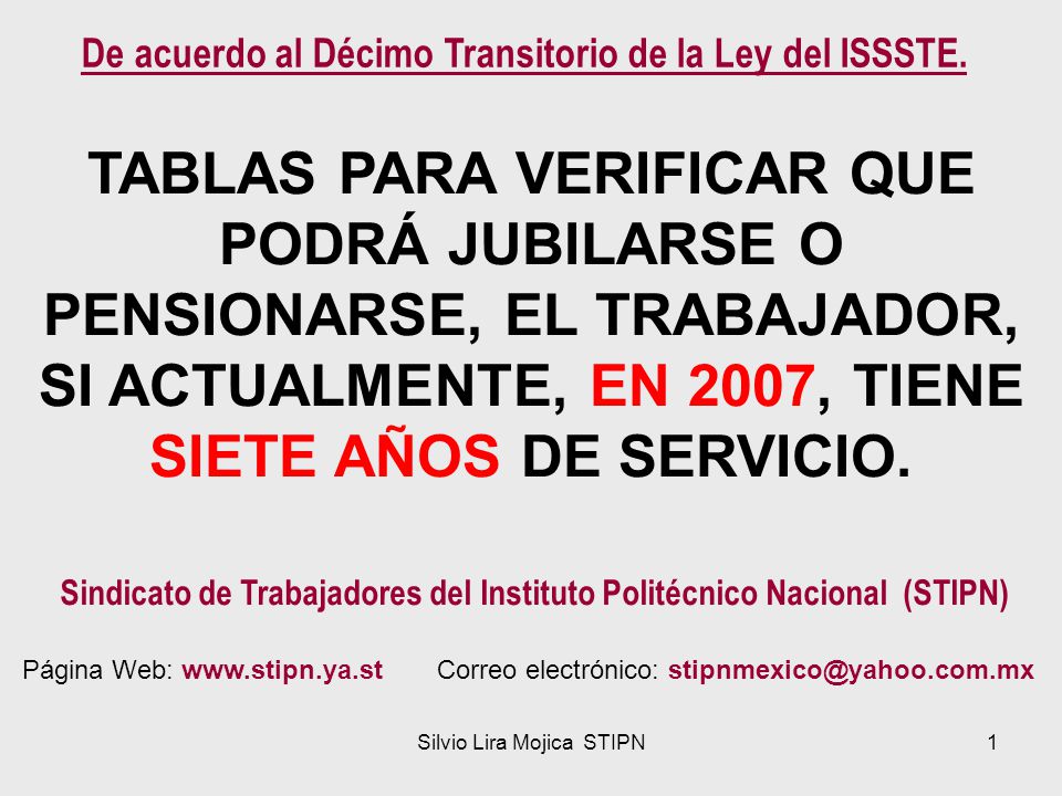 De acuerdo al Décimo Transitorio de la Ley del ISSSTE.