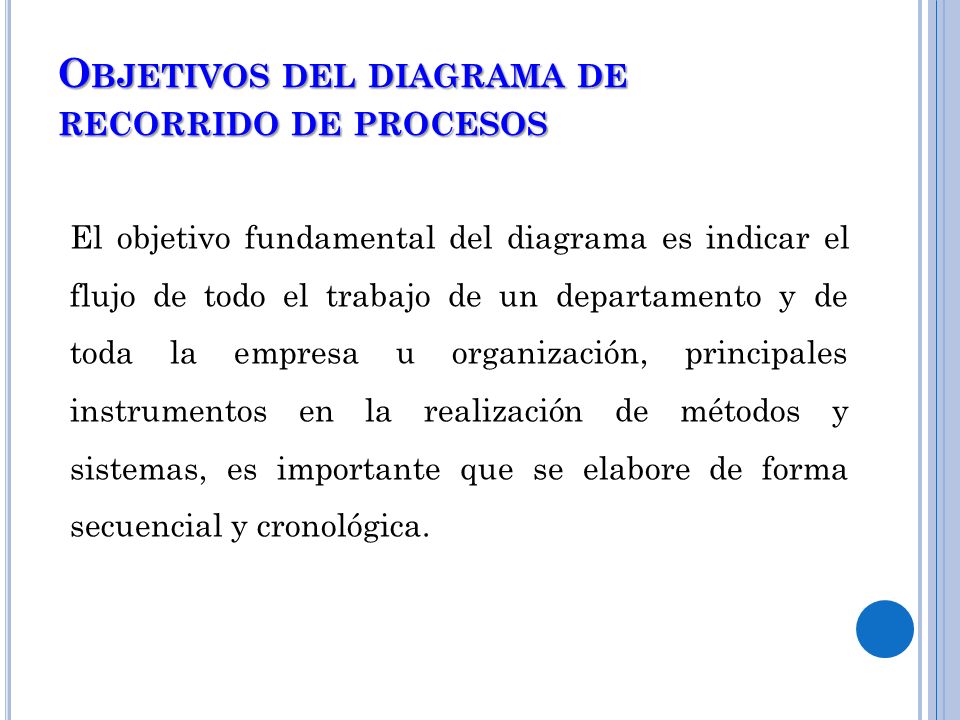 Objetivos del diagrama de recorrido de procesos