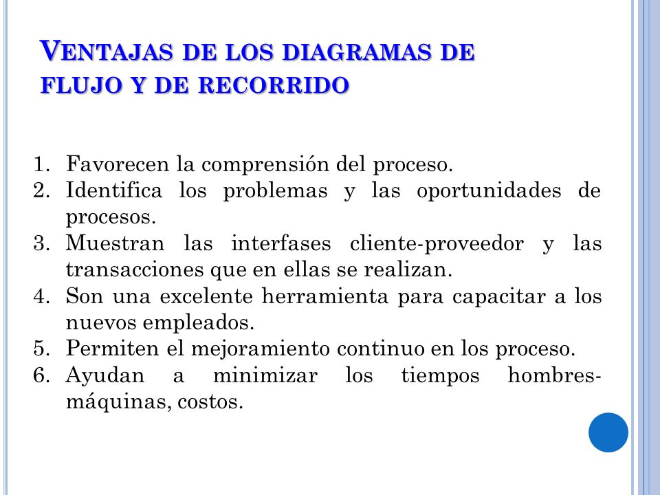 Ventajas de los diagramas de flujo y de recorrido