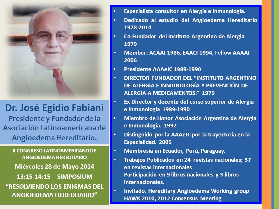 Especialista consultor en Alergia e Inmunología.