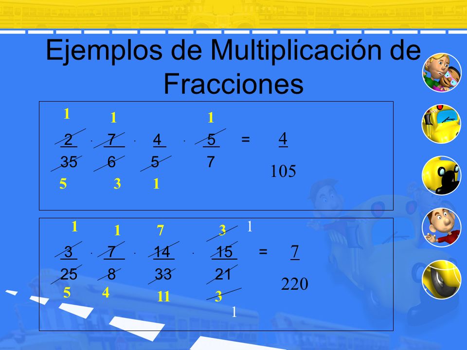 Ejemplos de Multiplicación de Fracciones
