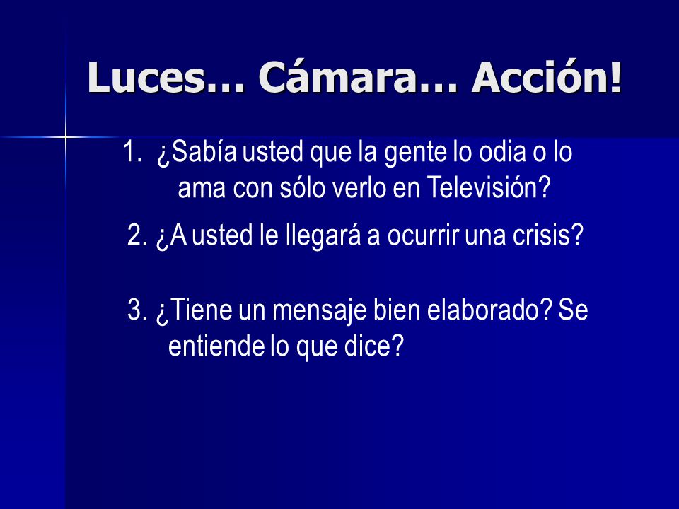 Luces… Cámara… Acción! ¿Sabía usted que la gente lo odia o lo ama con sólo verlo en Televisión 2. ¿A usted le llegará a ocurrir una crisis