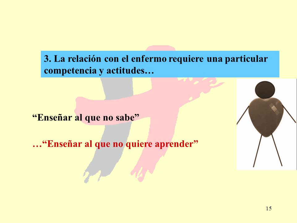3. La relación con el enfermo requiere una particular competencia y actitudes…