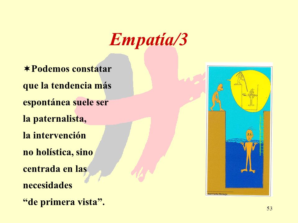 Empatía/3 Podemos constatar que la tendencia más espontánea suele ser