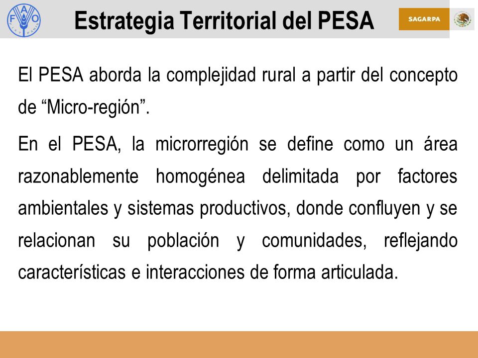 Estrategia Territorial del PESA