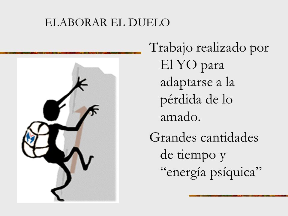 Trabajo realizado por El YO para adaptarse a la pérdida de lo amado.