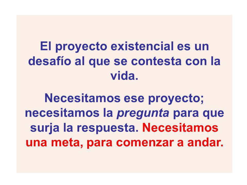 El proyecto existencial es un desafío al que se contesta con la vida.