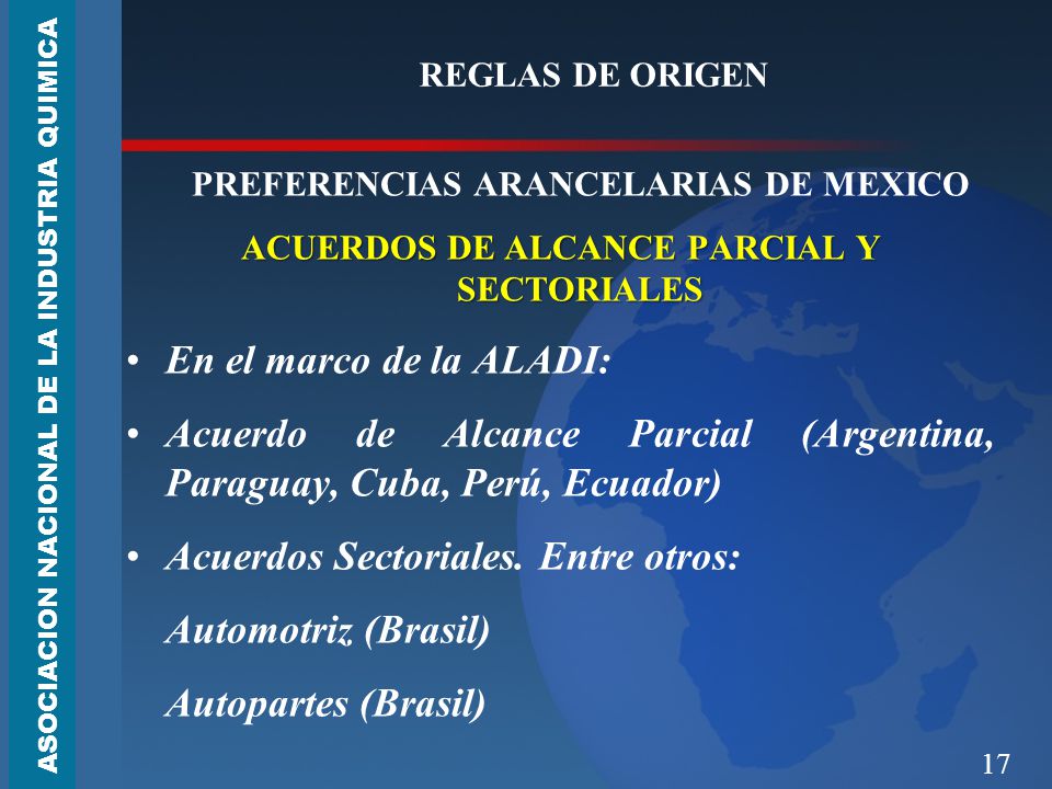Acuerdo de Alcance Parcial (Argentina, Paraguay, Cuba, Perú, Ecuador)