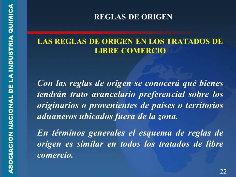 LAS REGLAS DE ORIGEN EN LOS TRATADOS DE LIBRE COMERCIO
