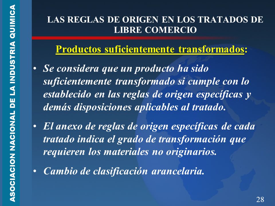 LAS REGLAS DE ORIGEN EN LOS TRATADOS DE LIBRE COMERCIO