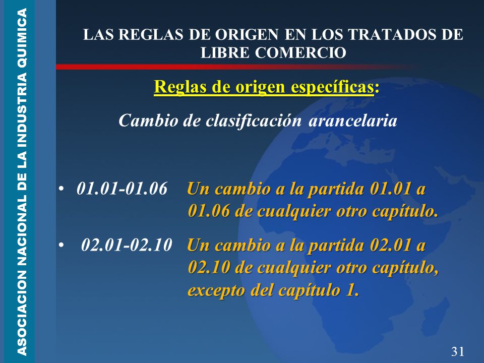 LAS REGLAS DE ORIGEN EN LOS TRATADOS DE LIBRE COMERCIO