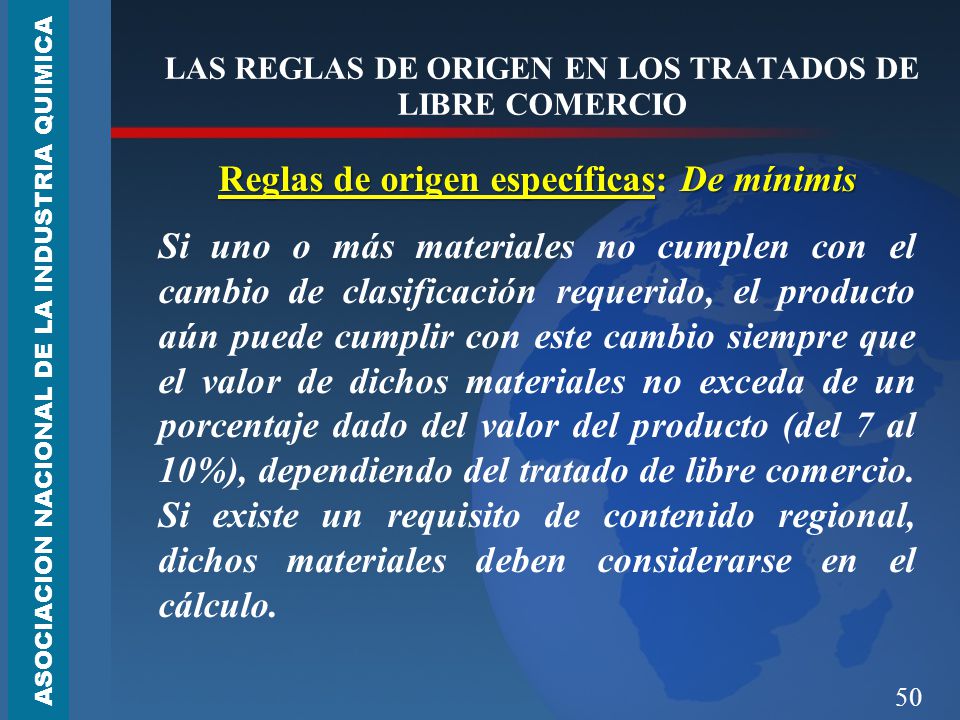 LAS REGLAS DE ORIGEN EN LOS TRATADOS DE LIBRE COMERCIO