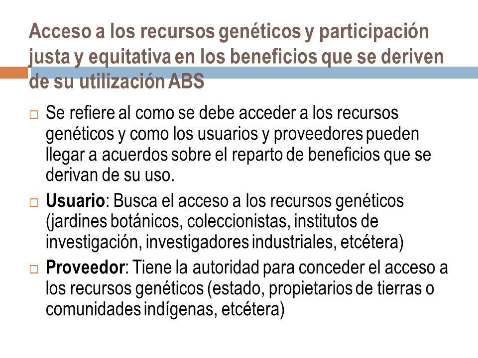 Acceso a los recursos genéticos y participación justa y equitativa en los beneficios que se deriven de su utilización ABS