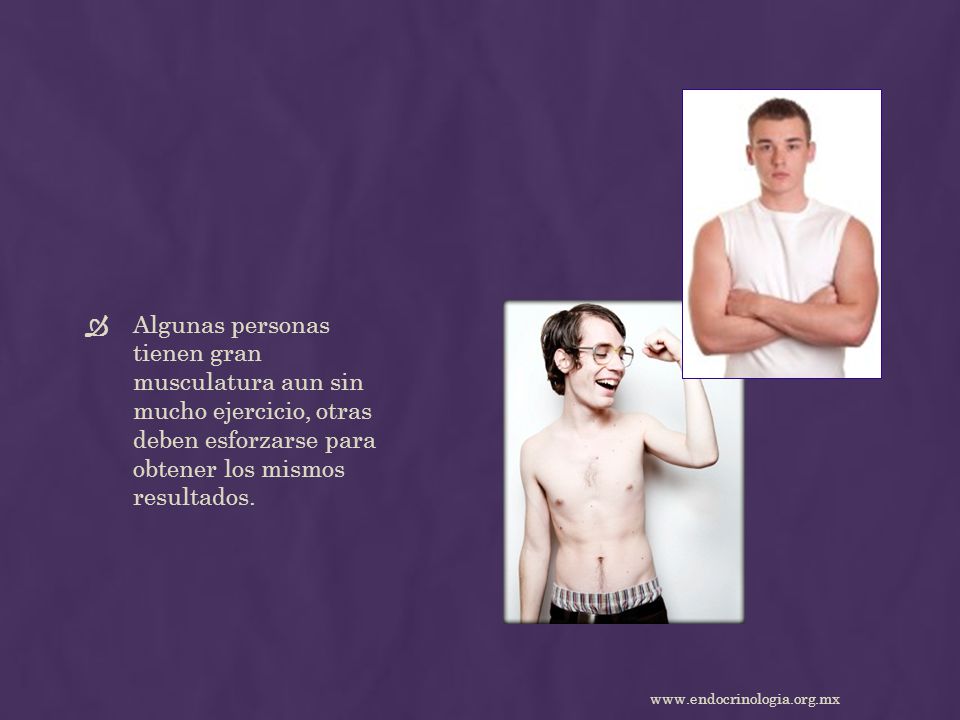 Algunas personas tienen gran musculatura aun sin mucho ejercicio, otras deben esforzarse para obtener los mismos resultados.