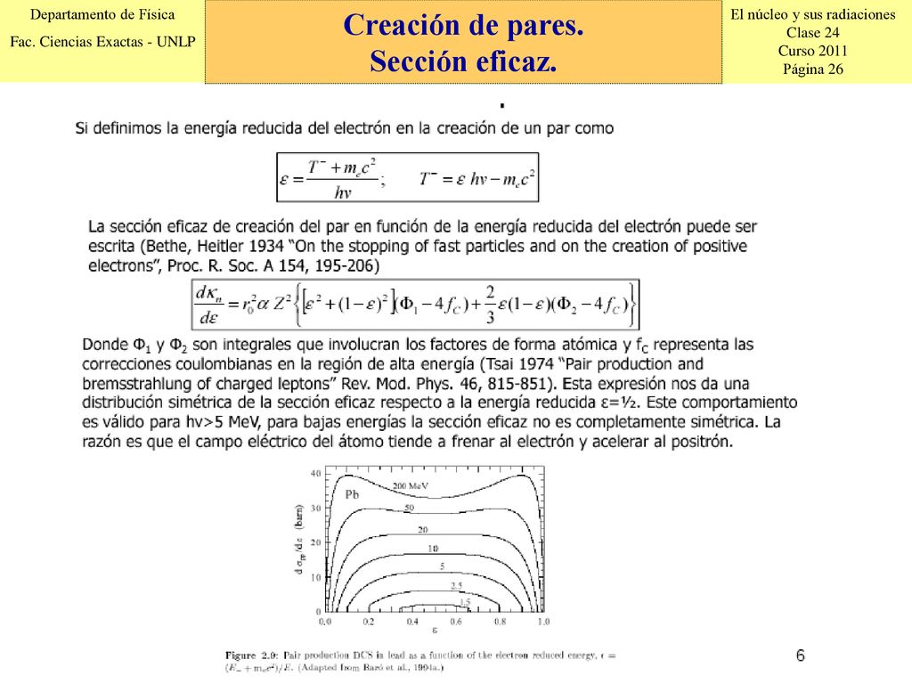 Creación de pares. Sección eficaz. Creación de pares. Sección eficaz.