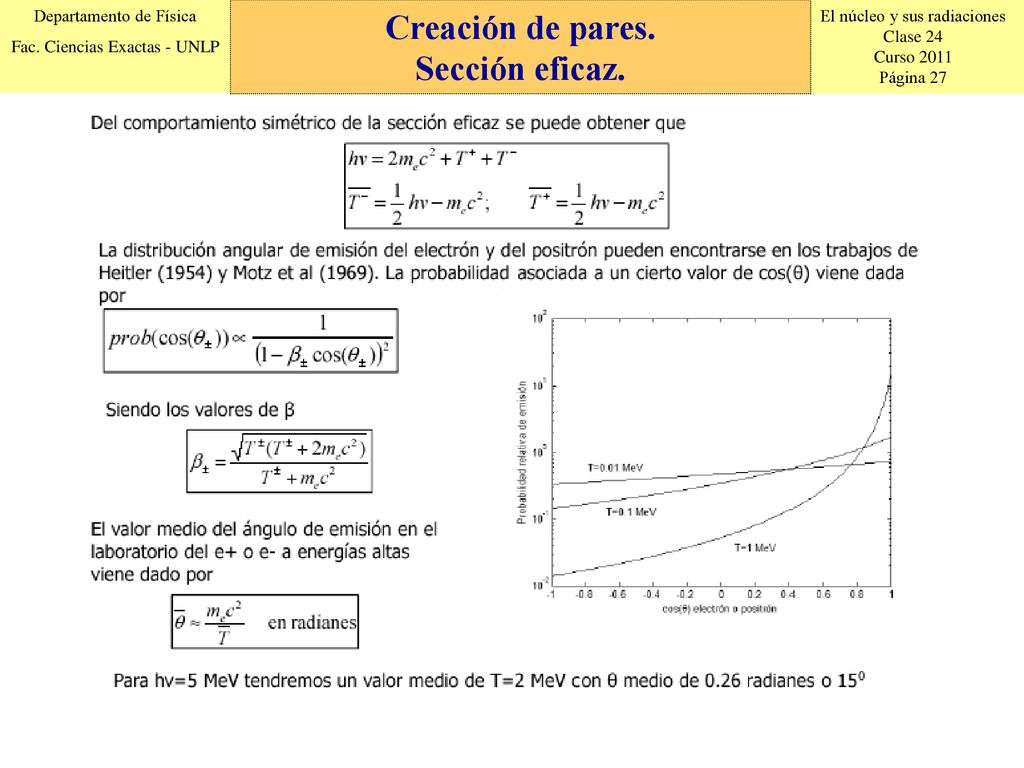 Creación de pares. Sección eficaz. Creación de pares. Sección eficaz.