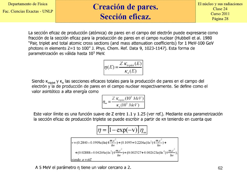 Creación de pares. Sección eficaz. Creación de pares. Sección eficaz.