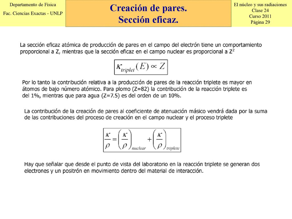 Creación de pares. Sección eficaz. Creación de pares. Sección eficaz.
