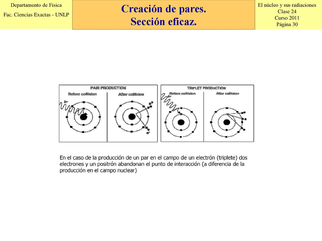 Creación de pares. Sección eficaz. Creación de pares. Sección eficaz.