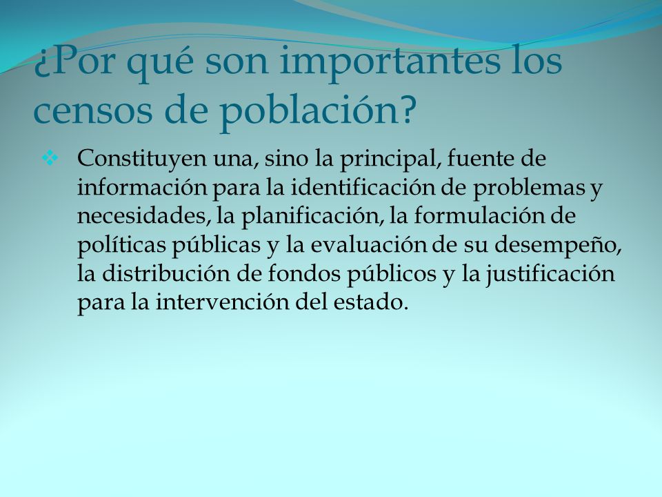 ¿Por qué son importantes los censos de población