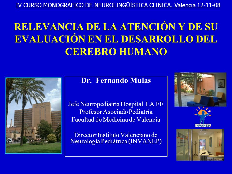 IV CURSO MONOGRÁFICO DE NEUROLINGÜÍSTICA CLINICA. Valencia