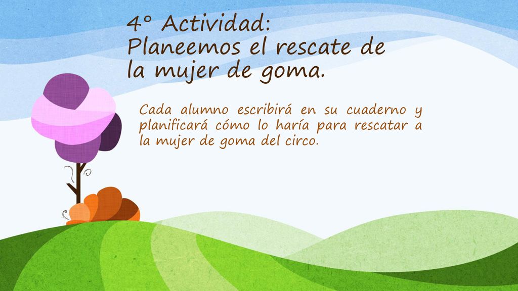 4° Actividad: Planeemos el rescate de la mujer de goma.