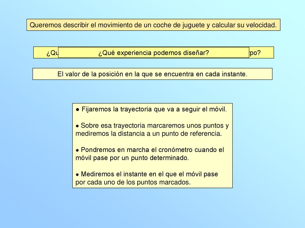 ¿Qué necesitamos conocer para describir el movimiento de un cuerpo