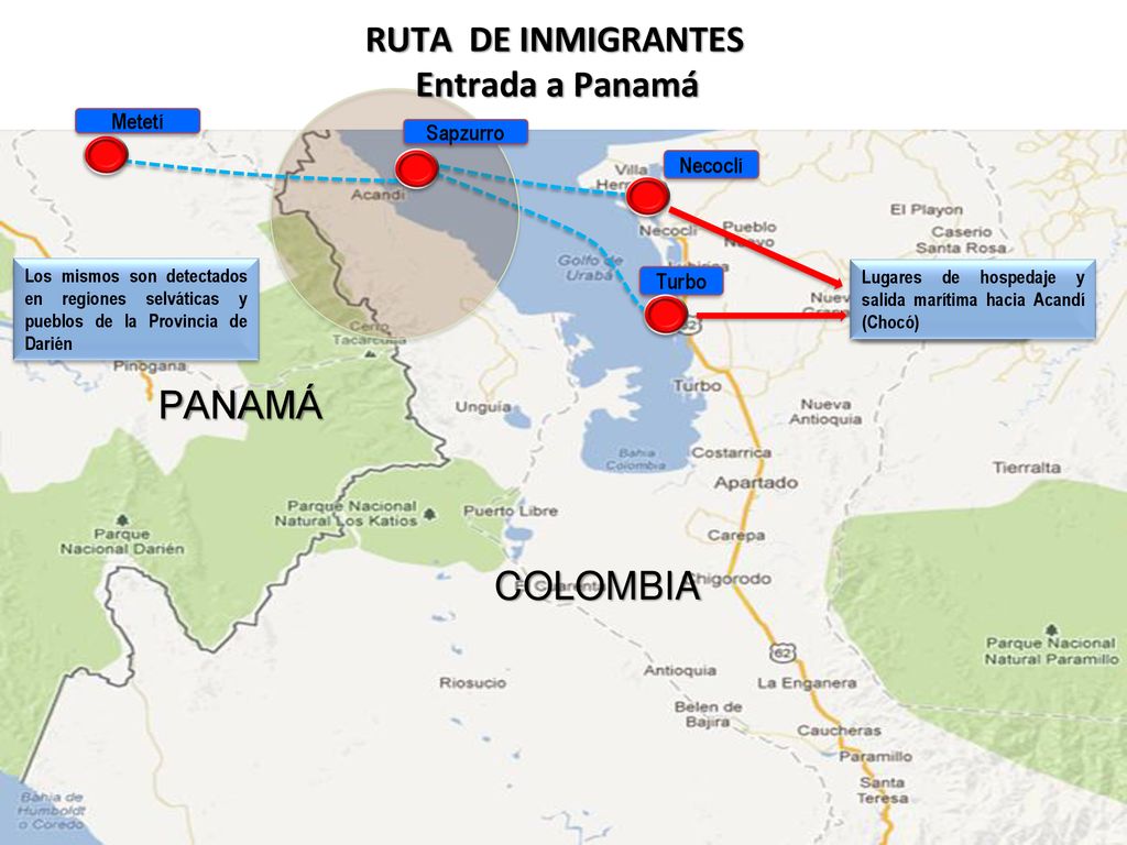 PANAMÁ COLOMBIA RUTA DE INMIGRANTES Entrada a Panamá Metetí Sapzurro