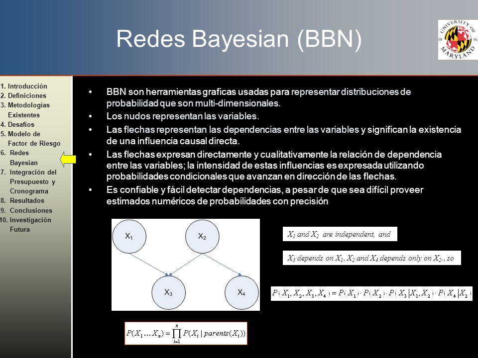 Redes Bayesian (BBN) BBN son herramientas graficas usadas para representar distribuciones de probabilidad que son multi-dimensionales.