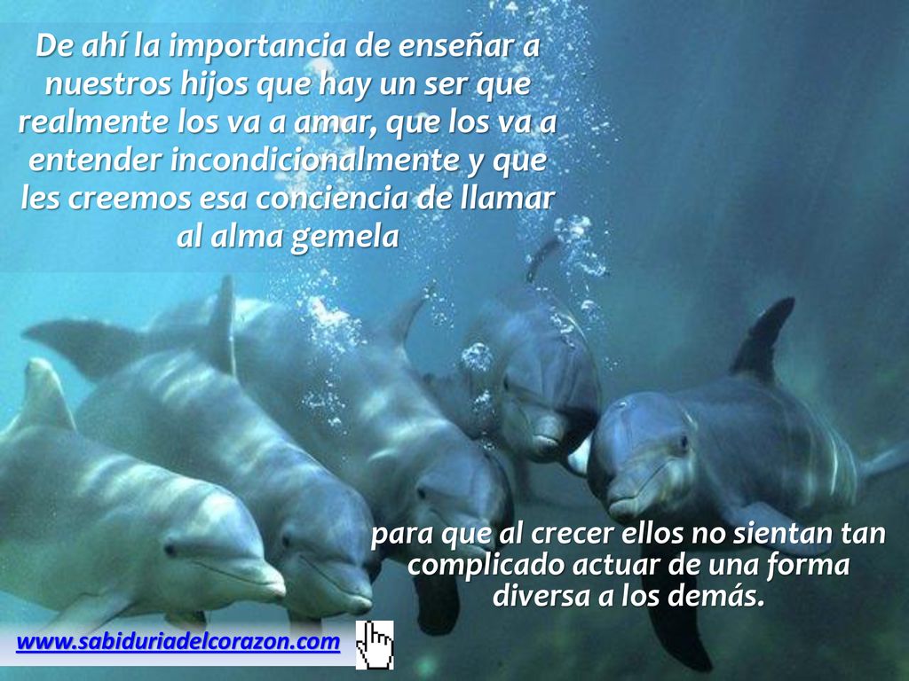 De ahí la importancia de enseñar a nuestros hijos que hay un ser que realmente los va a amar, que los va a entender incondicionalmente y que les creemos esa conciencia de llamar al alma gemela