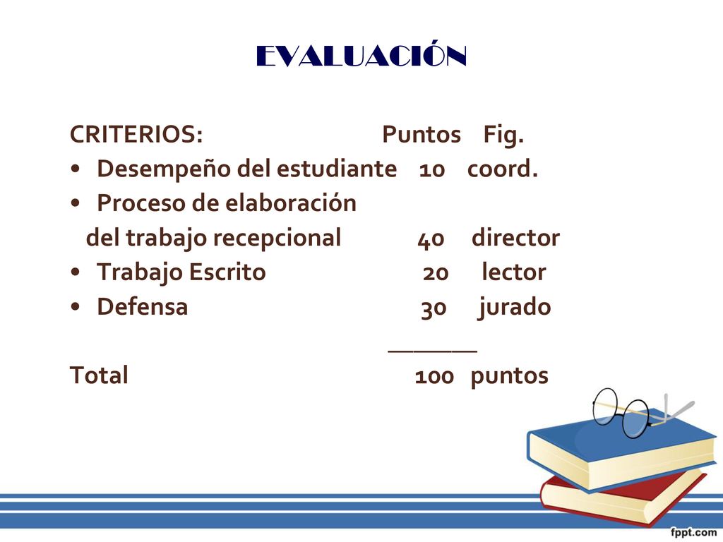 EVALUACIÓN CRITERIOS: Puntos Fig. Desempeño del estudiante 10 coord.