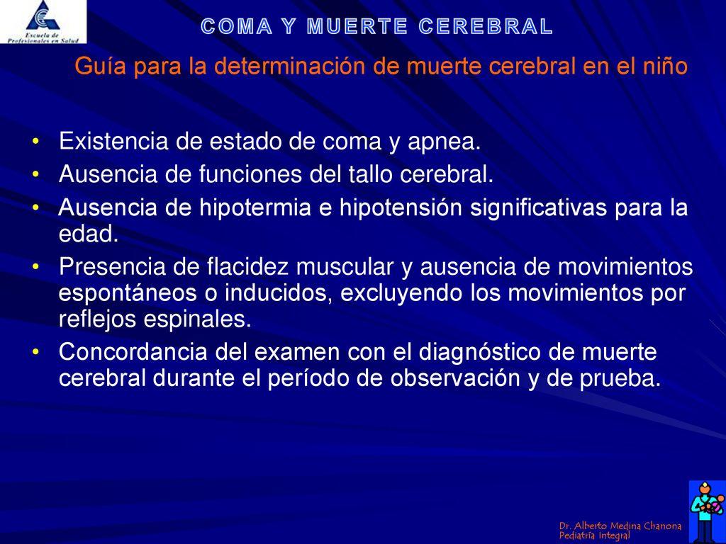 Guía para la determinación de muerte cerebral en el niño