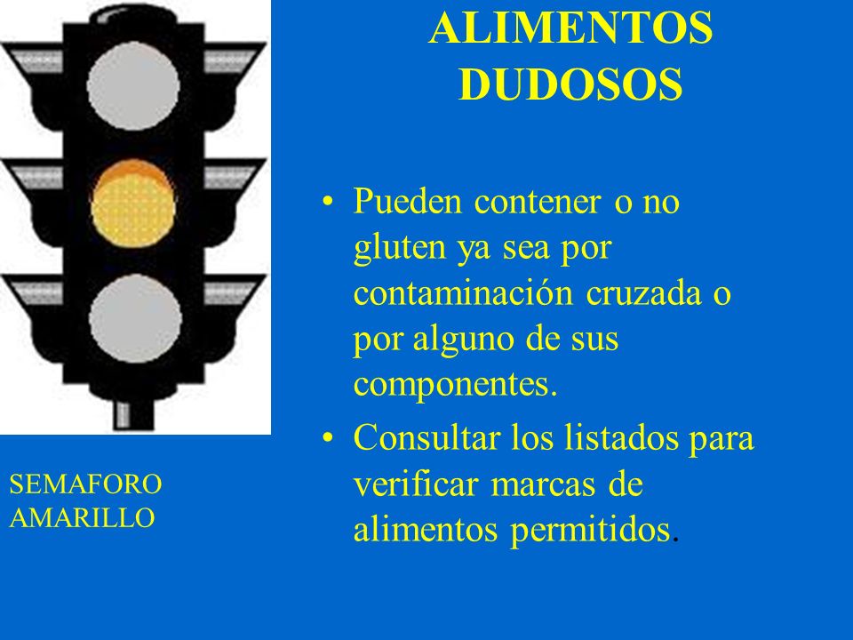 ALIMENTOS DUDOSOS Pueden contener o no gluten ya sea por contaminación cruzada o por alguno de sus componentes.